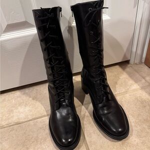 PAZZO Black Lace-Up Women's Boots